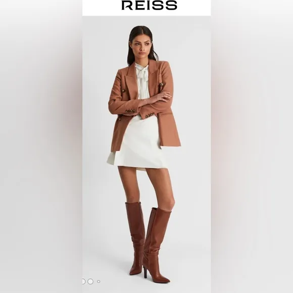 New! Reiss Caitlin Leather Knee High Boots in Tan Sz 40 US 9.5 $540‎