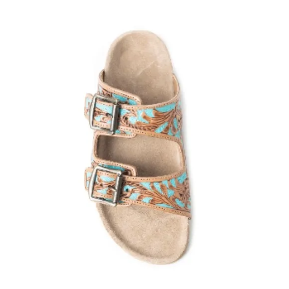 😍New Release Amazing Myra Bag Hand Tooled Genuine Leather Spring Break Sandals