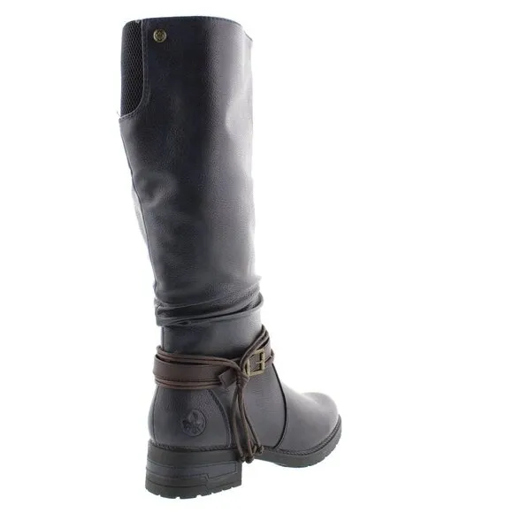 NEW RIEKER High Shaft Comfort Boots Blue Night FOR WOMEN 563MN