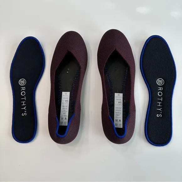 NEW Rothy's The Flat in Dark Purple - Size 5