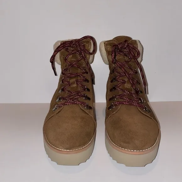 NEW Sam Edelman Franc Plush Faux Shearling Platform Boots Gorpcore Women 10M