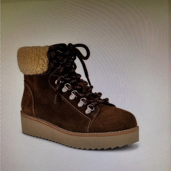 NEW Sam Edelman Franc Plush Faux Shearling Platform Boots Gorpcore Women 10M