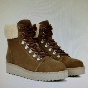 NEW Sam Edelman Franc Plush Faux Shearling Platform Boots Gorpcore Women 10M