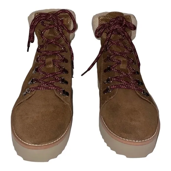 NEW Sam Edelman Franc Plush Faux Shearling Platform Boots Gorpcore Women 10M