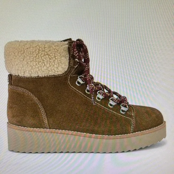 NEW Sam Edelman Franc Plush Faux Shearling Platform Boots Gorpcore Women 10M