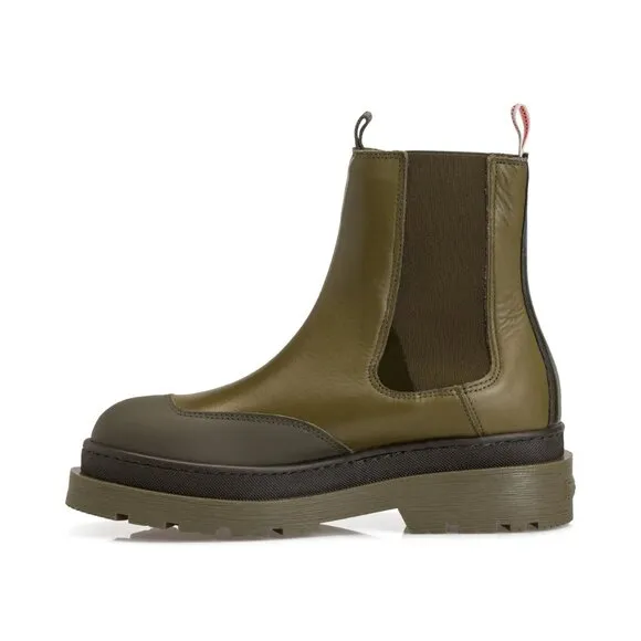 NEW SCOTCH &amp; SODA Made In Portugal Leather Chelsea Boots khaki green 364tn