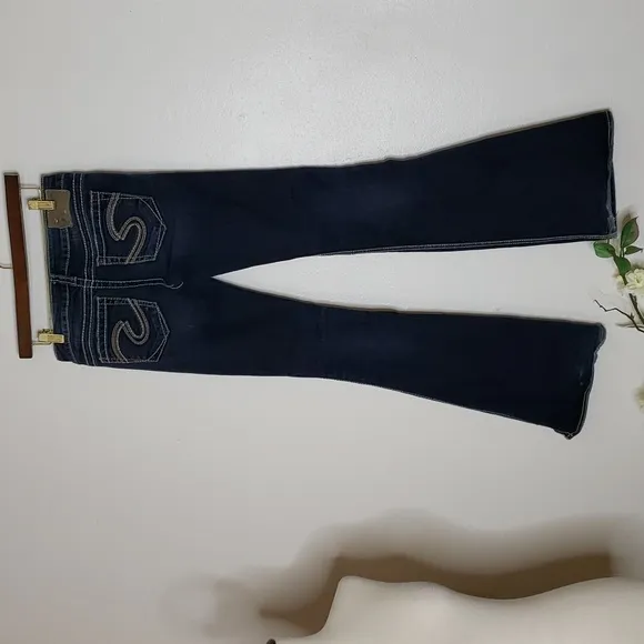 NEW Silver Extra Long Tall Francis Indigo Jeans RARE Barbiecore Summer Flare