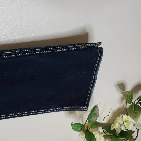 NEW Silver Extra Long Tall Francis Indigo Jeans RARE Barbiecore Summer Flare