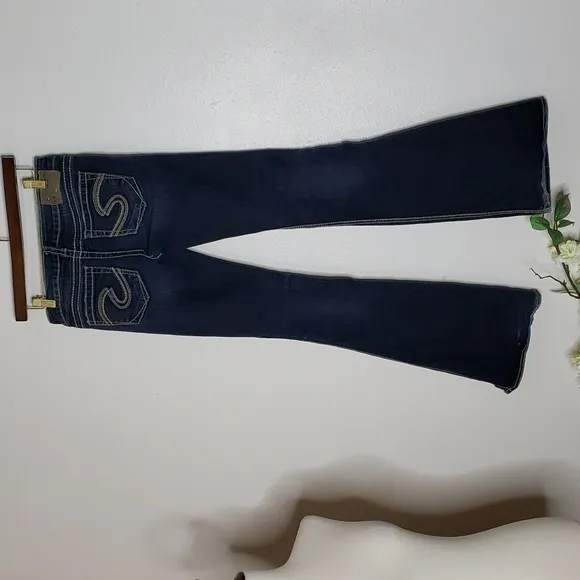 NEW Silver Extra Long Tall Francis Indigo Jeans RARE Barbiecore Summer Flare