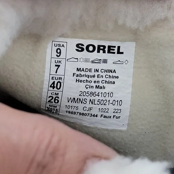 NEW Sorel Evie II Cozy Womens 9 Waterproof Wedge Boots Suede, Faux Fur Lining
