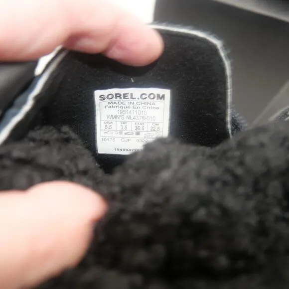 NEW Sorel Joan of Artic Next Snow Insulated WP  Boots Black Women's 5.5