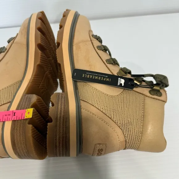 New Sorel Lennox Tan Suede Waterproof Hiker Boots Size 6