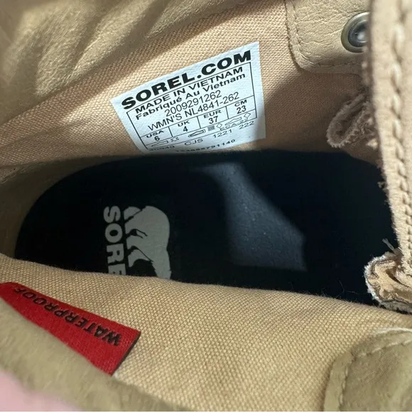 New Sorel Lennox Tan Suede Waterproof Hiker Boots Size 6