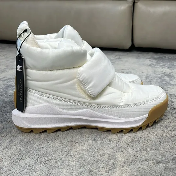 New Sorel Ona Rmx Puffy Strap Boots White Insulated Waterproof Sz 9
