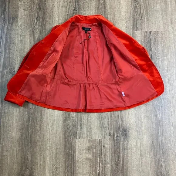NEW Talbots Autumn Orange Velour Blazer Jacket Sz 4