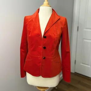 NEW Talbots Autumn Orange Velour Blazer Jacket Sz 4