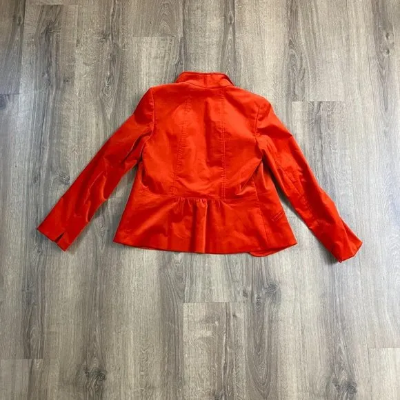 NEW Talbots Autumn Orange Velour Blazer Jacket Sz 4