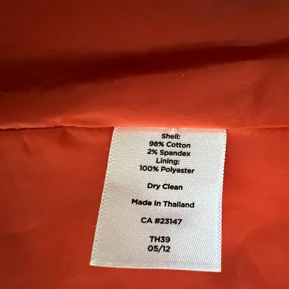 NEW Talbots Autumn Orange Velour Blazer Jacket Sz 4