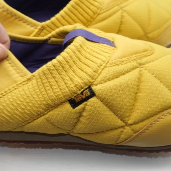 NEW Teva ReEmber Moc Quilted Yellow Casual Slip-On Shoes Women's 10 Men's 8