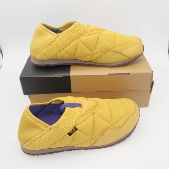 NEW Teva ReEmber Moc Quilted Yellow Casual Slip-On Shoes Women's 10 Men's 8