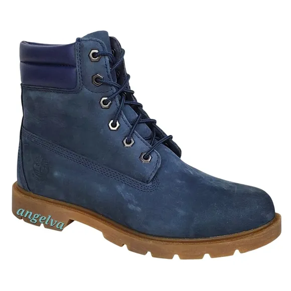 New Timberland womens 8.5 linden woods 6 in nubuck lace up boots waterproof navy