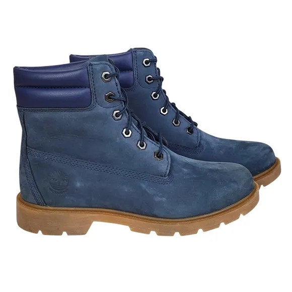 New Timberland womens 8.5 linden woods 6 in nubuck lace up boots waterproof navy