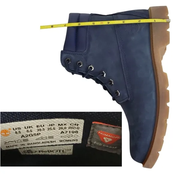 New Timberland womens 8.5 linden woods 6 in nubuck lace up boots waterproof navy