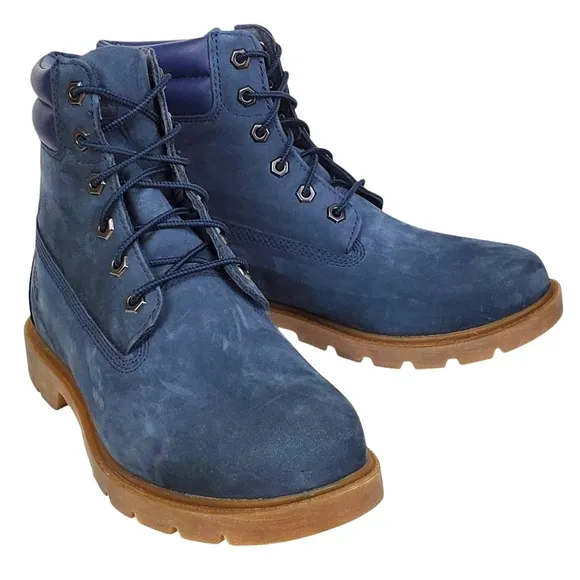 New Timberland womens 8.5 linden woods 6 in nubuck lace up boots waterproof navy