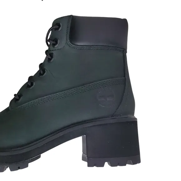 New Timberland womens kinsley 6 in waterproof boots black green block heel lace