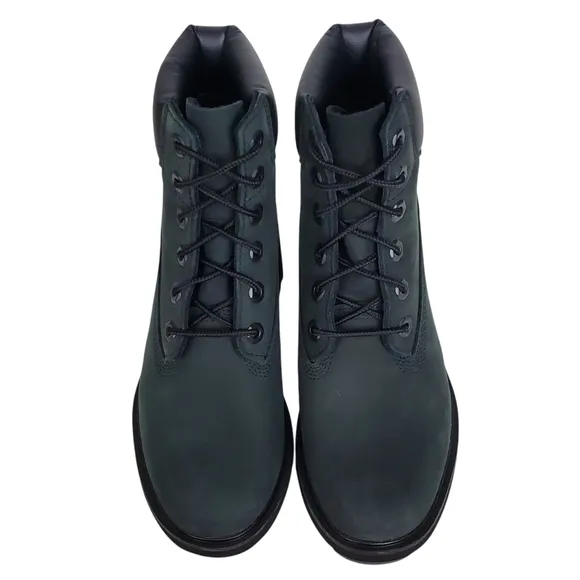 New Timberland womens kinsley 6 in waterproof boots black green block heel lace