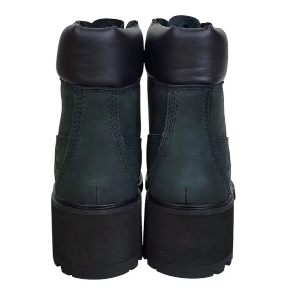New Timberland womens kinsley 6 in waterproof boots black green block heel lace