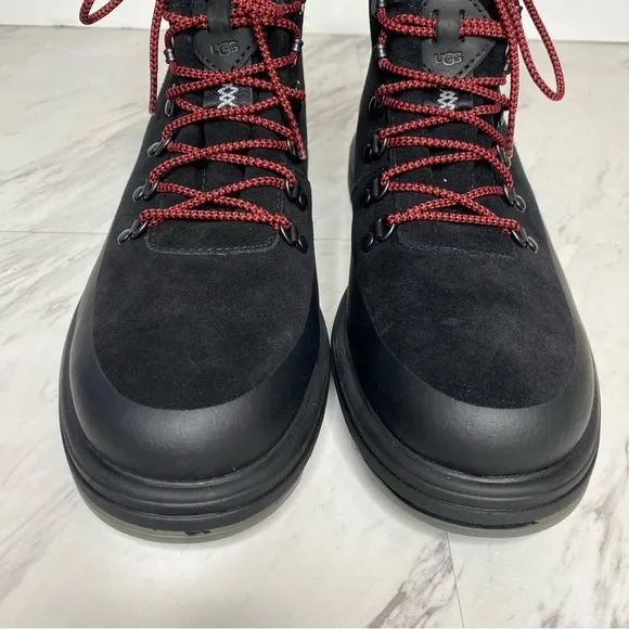 New! UGG Biltmore Lace Up Black Suede Hiker Boot 9