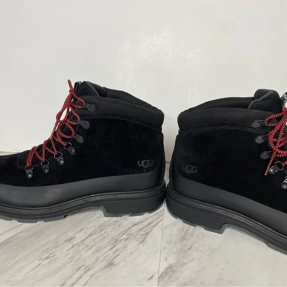 New! UGG Biltmore Lace Up Black Suede Hiker Boot 9