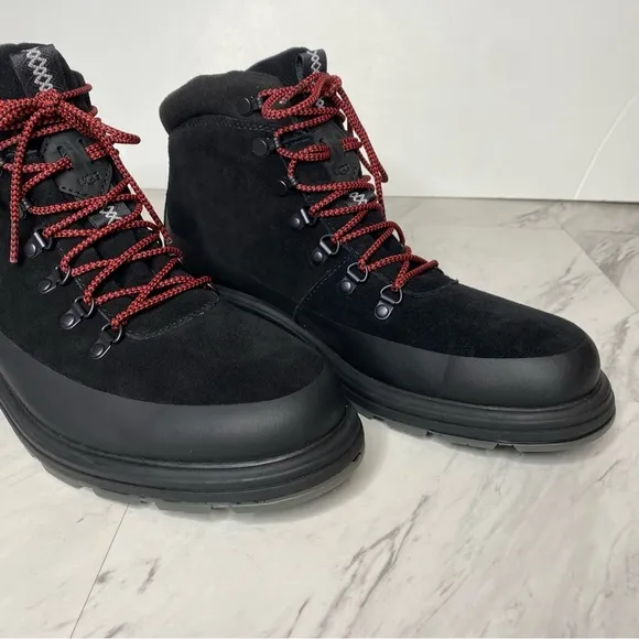 New! UGG Biltmore Lace Up Black Suede Hiker Boot 9