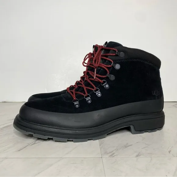 New! UGG Biltmore Lace Up Black Suede Hiker Boot 9
