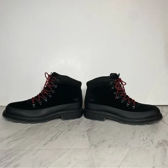 New! UGG Biltmore Lace Up Black Suede Hiker Boot 9