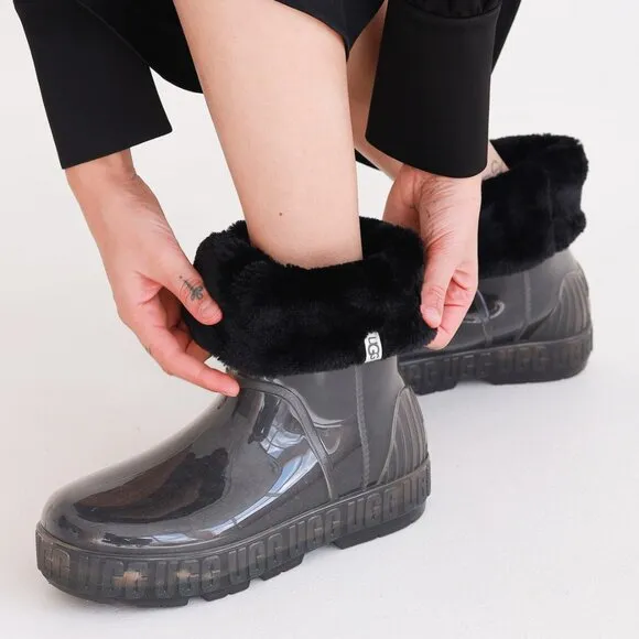 new UGG Clear Rain Boots removable lining sock Branded Platform Drizlita 254 498