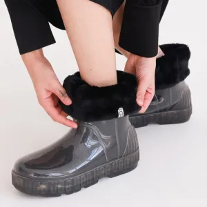 new UGG Clear Rain Boots removable lining sock Branded Platform Drizlita