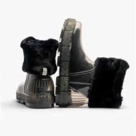 new UGG Clear Rain Boots removable lining sock Branded Platform Drizlita