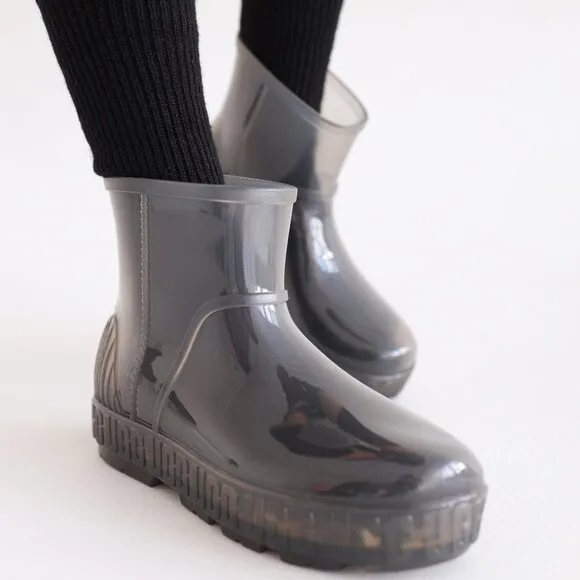 new UGG Clear Rain Boots removable lining sock Branded Platform Drizlita