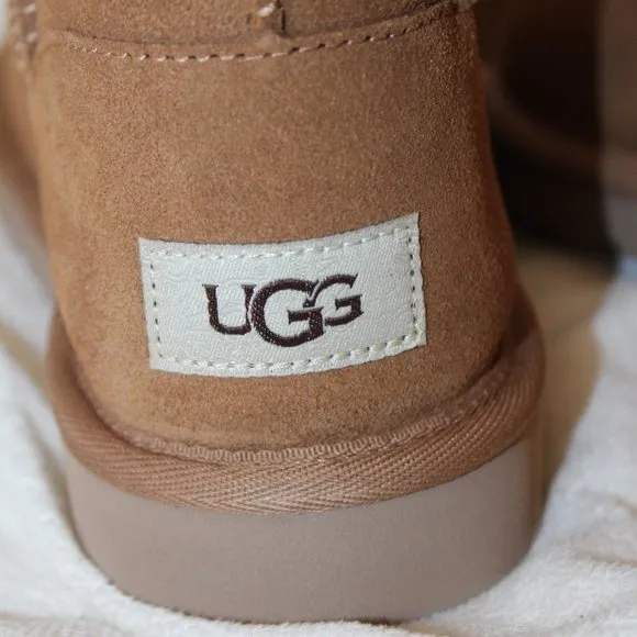 NEW UGG JONA‎ CHESTNUT SUEDE SHEARLING MINI GIRL'S BOOTS