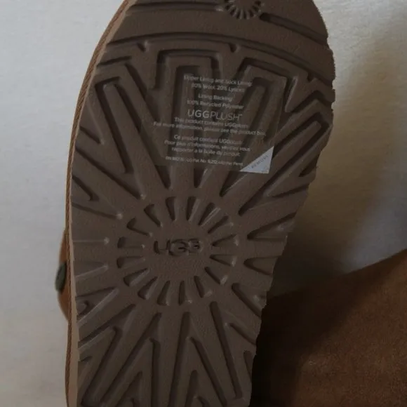 NEW UGG JONA‎ CHESTNUT SUEDE SHEARLING MINI GIRL'S BOOTS