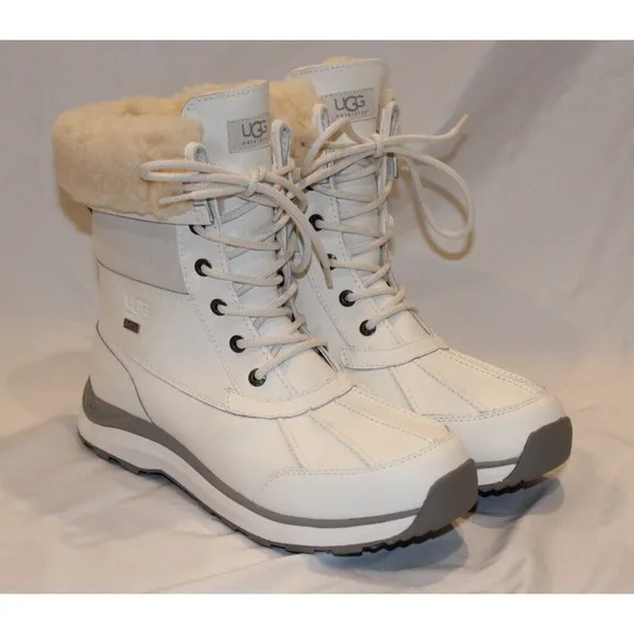New UGG Women's ADIRONDACK III Leather Winter Waterproof Boots White