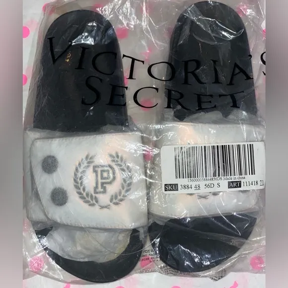 New Victoria’s Secret PINK slides snap pink slides flip flops pink sandals holo