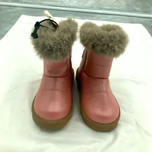NEW WITH TAGS THERE ABOUTS GIRL TODDLER PINK BOOTS WITH FAUX GRAY FUR