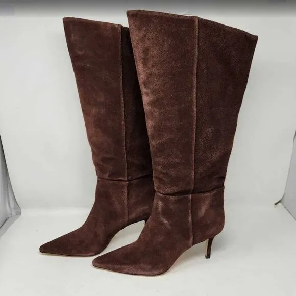 New women's 10 Reformation x Anthropologie Rosemary knee boots Espresso suede