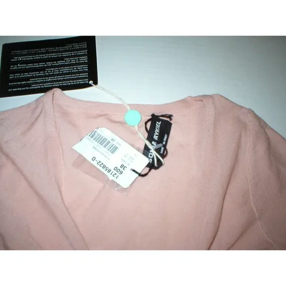 New Womens NWT M Blush Pink Sonia Rykiel Virgin Wool Sweater 38 Knot Italy Pullo