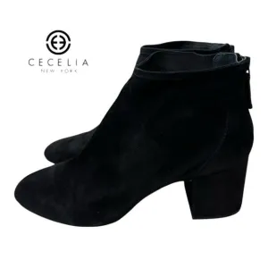 NEW Cecelia New York Anthropologie Nolton Black Suede Ankle Boots Booties 10
