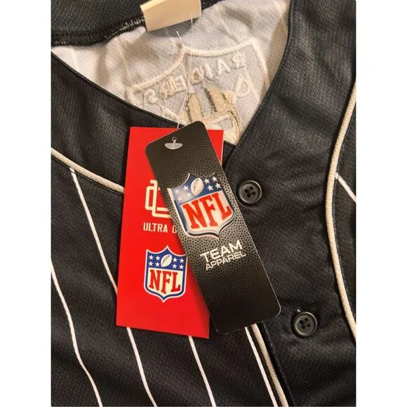 NFL Las Vegas Raiders Baseball Button-Front Jersey - Size XL  ***Item: 0593