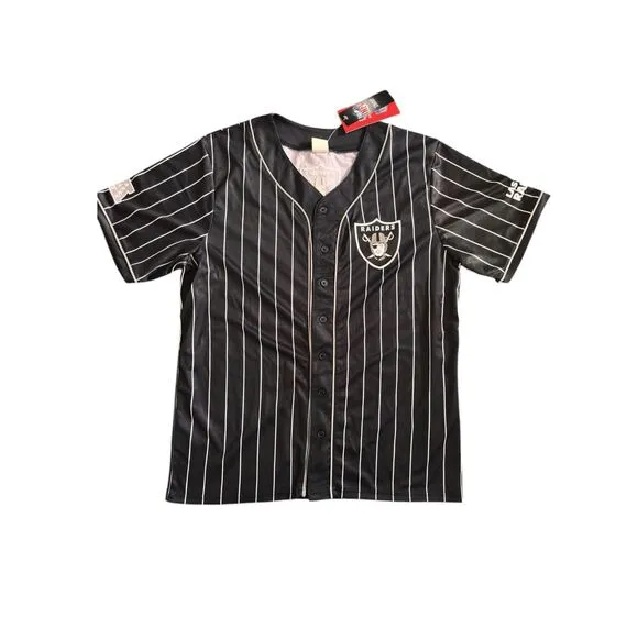 NFL Las Vegas Raiders Baseball Button-Front Jersey - Size XL  ***Item: 0593